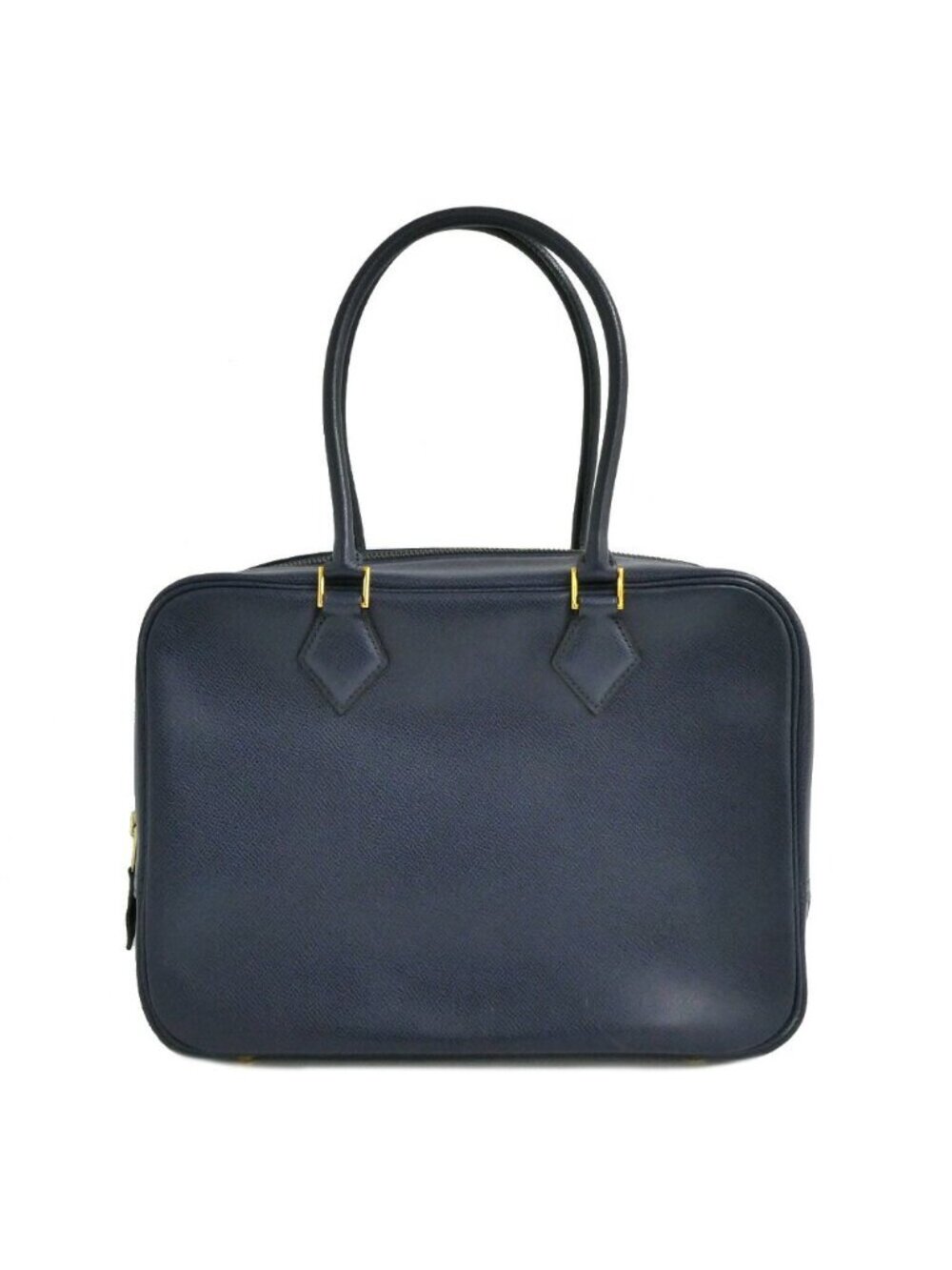 Hermes Plume 28 Navy Gold Courchevel Handbag